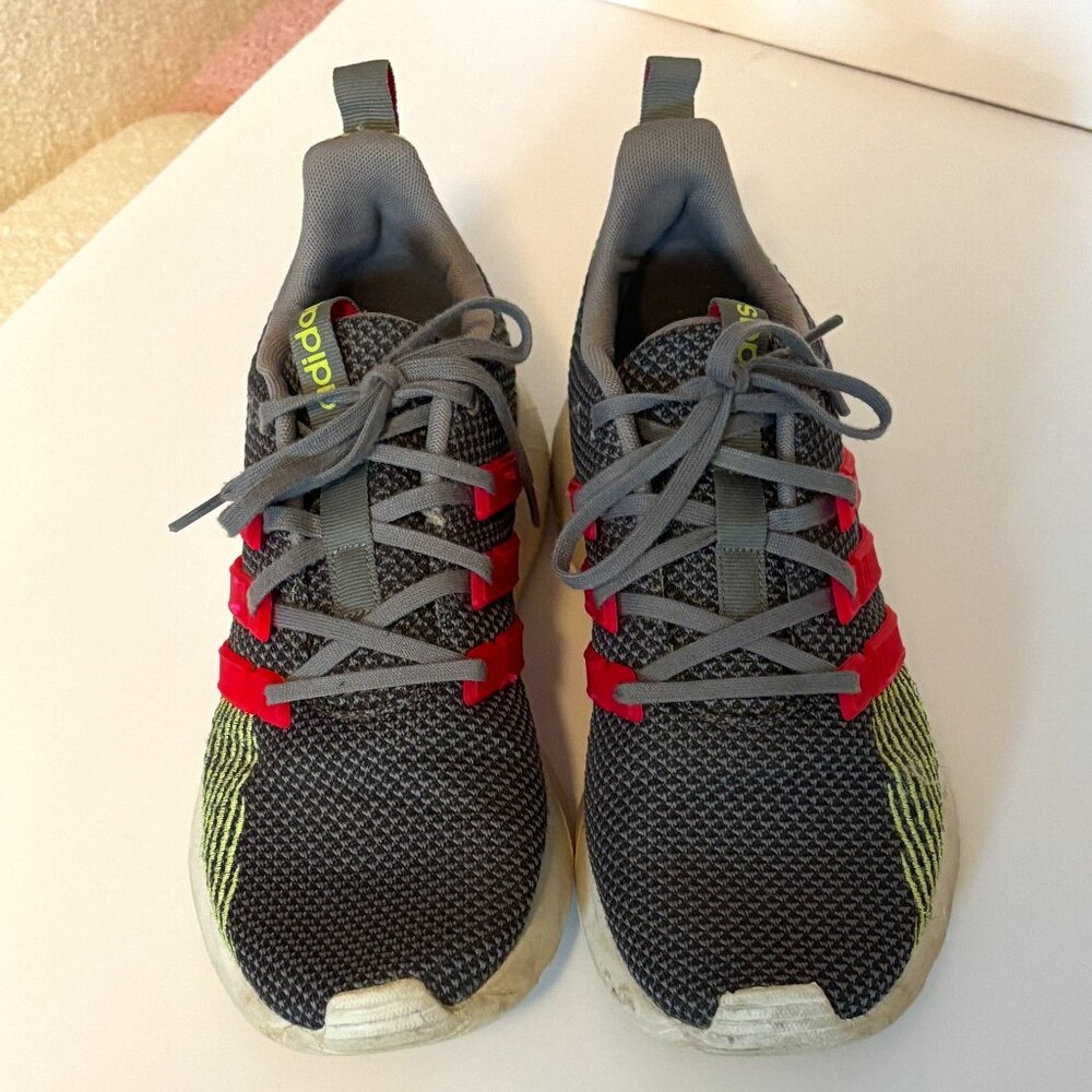 Adidas Questar Flow Running Shoes – Gray/Pink/Neon Green